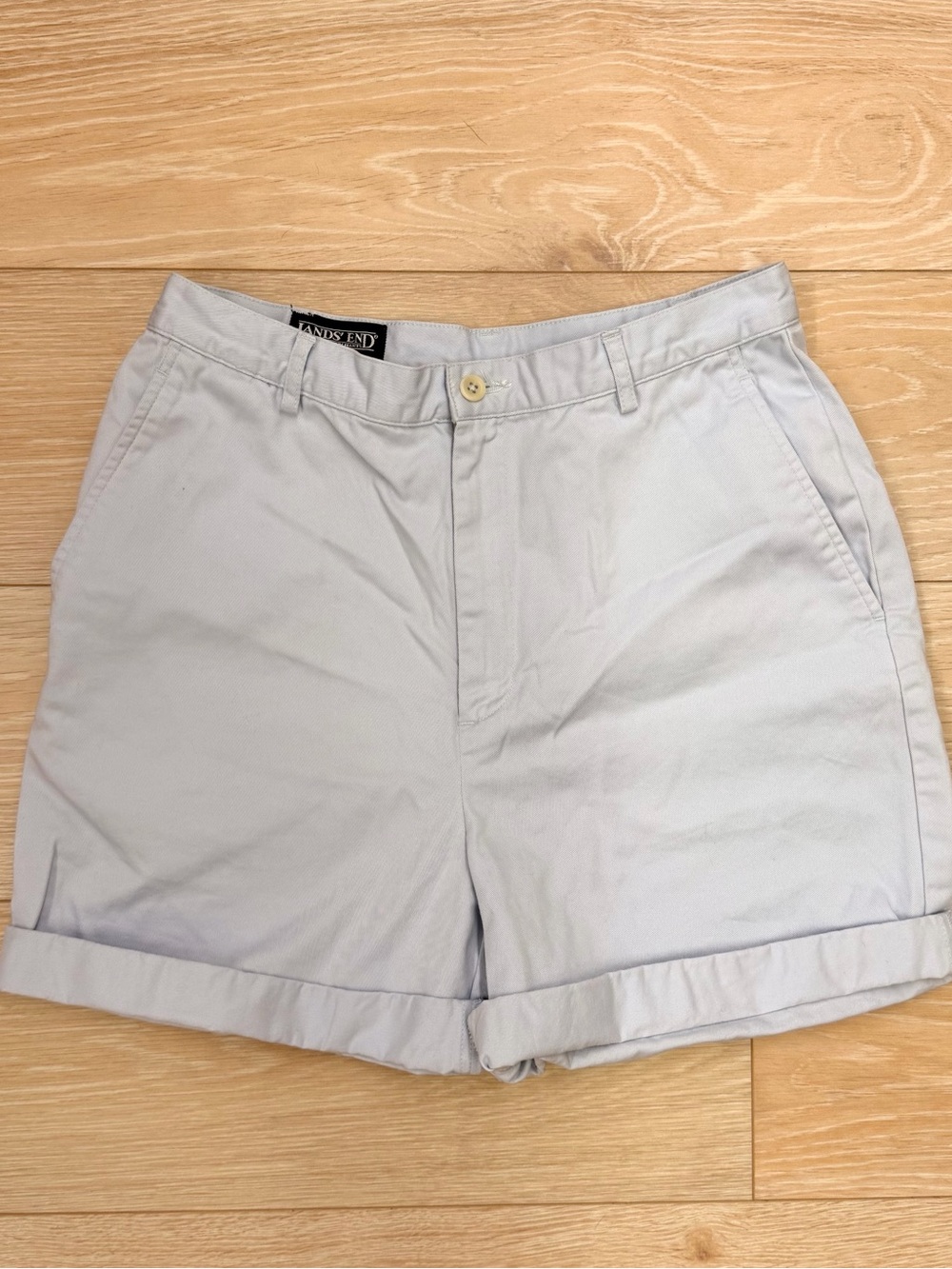 Lands' End Light Blue Chino Shorts with Roll Cuff